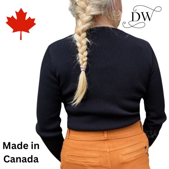 Crew Neck Cotton Sweater | Black | Parkhurst - Picture 2 of 2